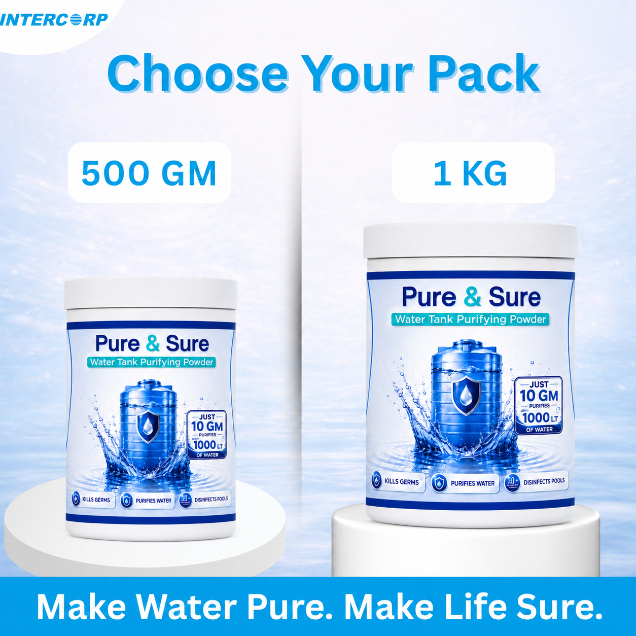 Water Tank Purifying Powder - Pure & Sure for Clean and Safe Water
