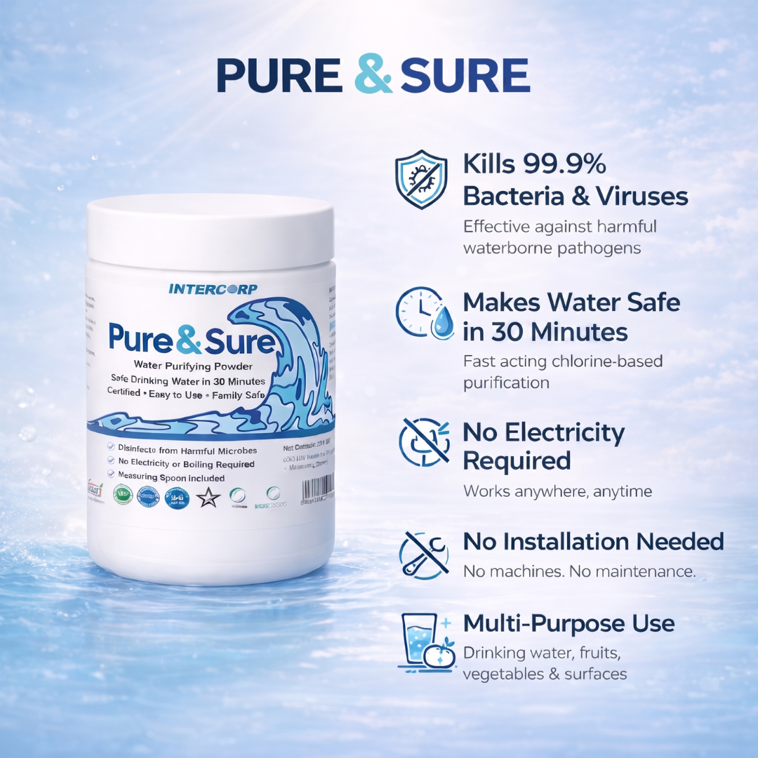 Water Purifying Powder - Pure & Sure for Safe Drinking Water