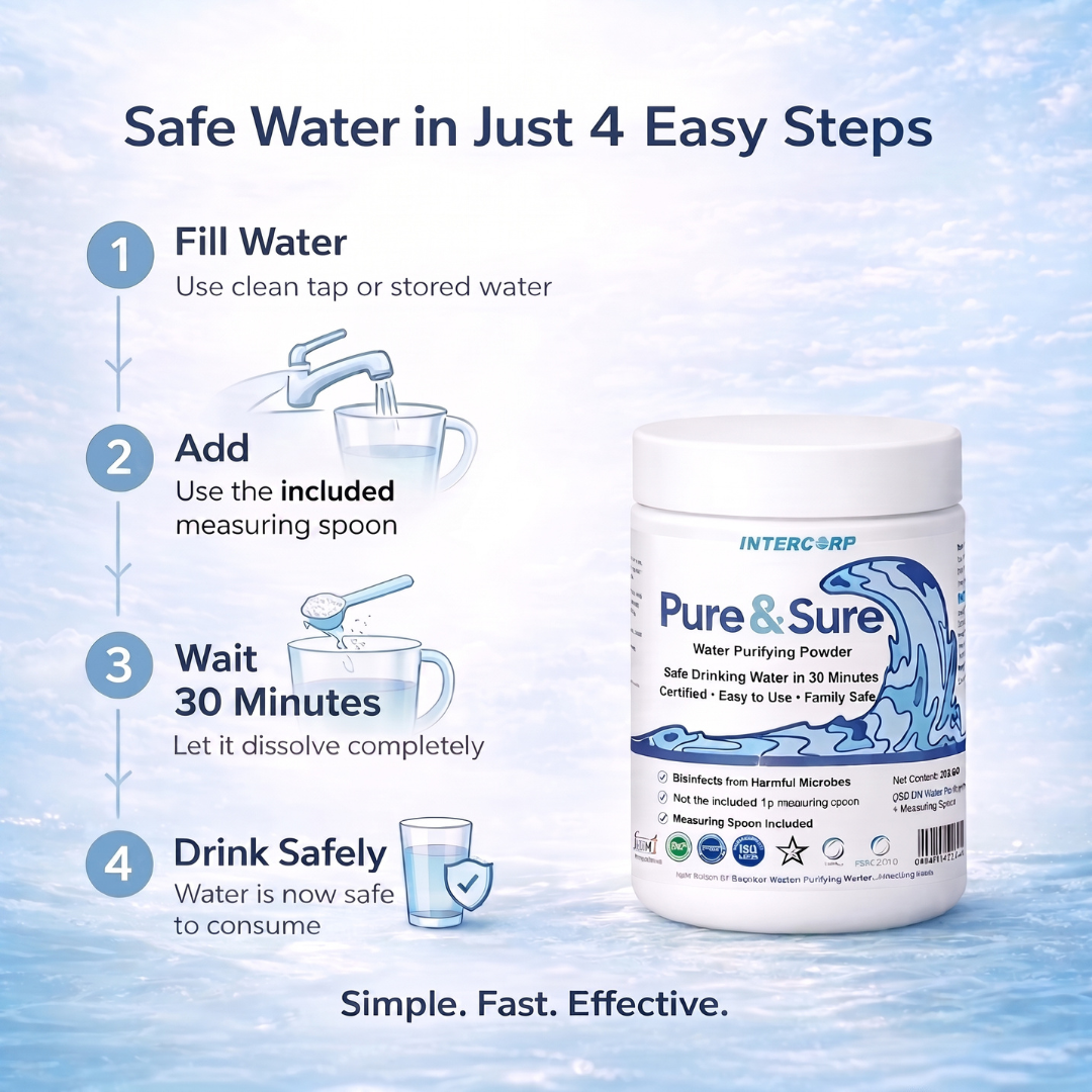 Water Purifying Powder - Pure & Sure for Safe Drinking Water